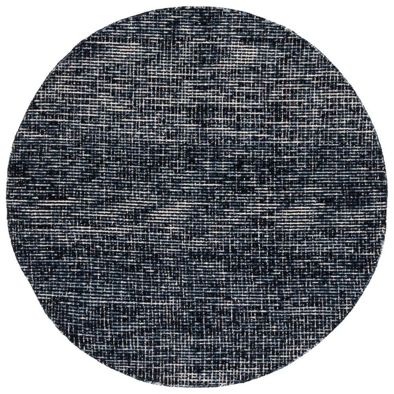 SAFAVIEH Abstract Black/Gray 6 ft. x 6 ft. Speckled Round Area Rug ABT468L-6R