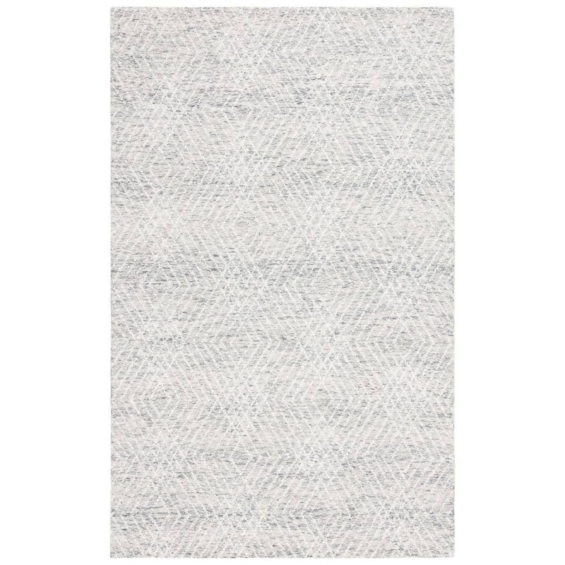 SAFAVIEH Abstract Gray/Ivory 5 ft. x 8 ft. Chevron Marle Area Rug ABT499F-5