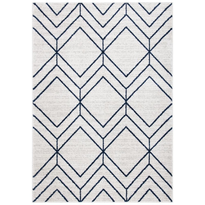 SAFAVIEH Adirondack Light Gray/Navy 3 ft. x 4 ft. Diamond Area Rug ADR241N-24