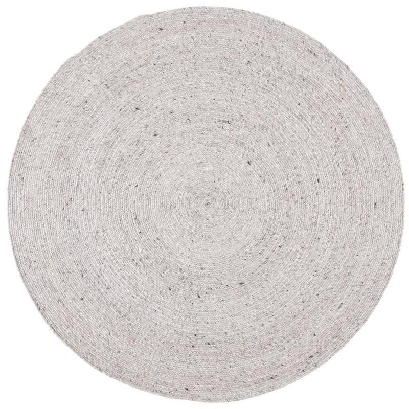 SAFAVIEH Braided Gray 7 ft. x 7 ft. Speckled Solid Color Round Area Rug BRD901G-7R