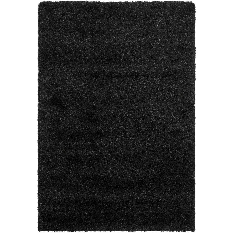 SAFAVIEH California Shag Black 10 ft. x 13 ft. Solid Area Rug SG151-9090-10