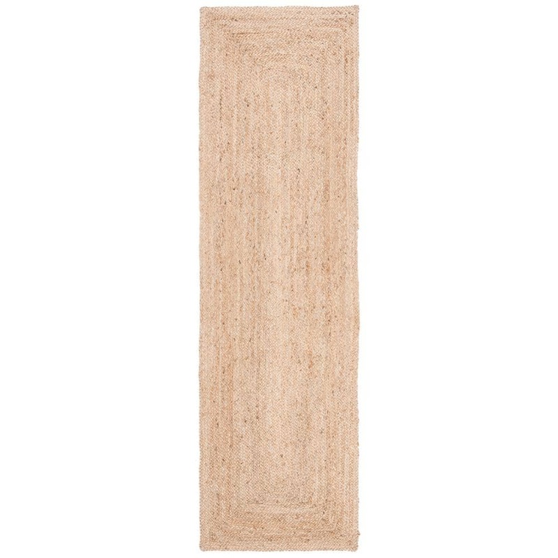 SAFAVIEH Cape Cod Natural 2 ft. x 8 ft. Solid Border Runner Rug CAP252A-28