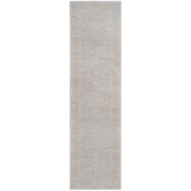 SAFAVIEH Carnegie Light Gray/Cream 2 ft. x 6 ft. Border Runner Rug CNG621G-26