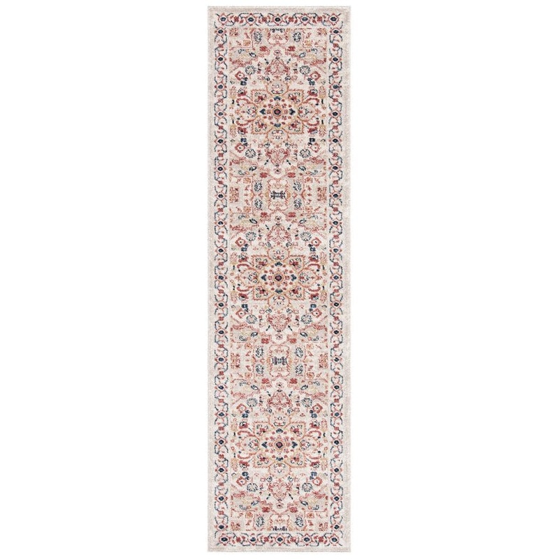 SAFAVIEH Charleston Beige/Ivory 2 ft. x 8 ft. Border Floral Runner Rug CHL431B-28