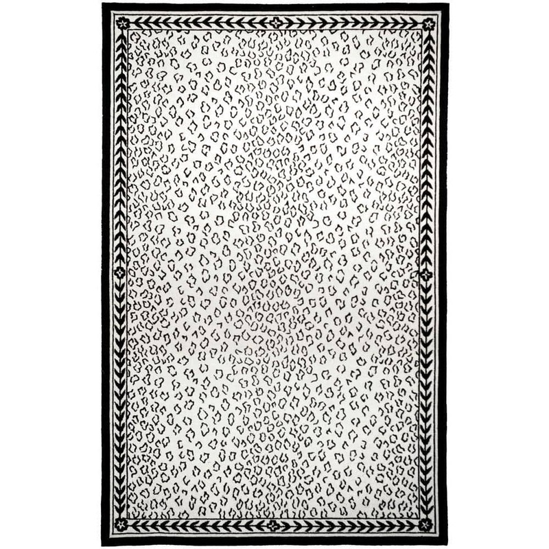 SAFAVIEH Chelsea White/Black 4 ft. x 6 ft. Animal Print Area Rug HK15C-4
