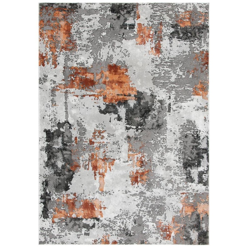SAFAVIEH Craft Gray/Brown Doormat 2 ft. x 4 ft. Gradient Abstract Area Rug CFT820P-24