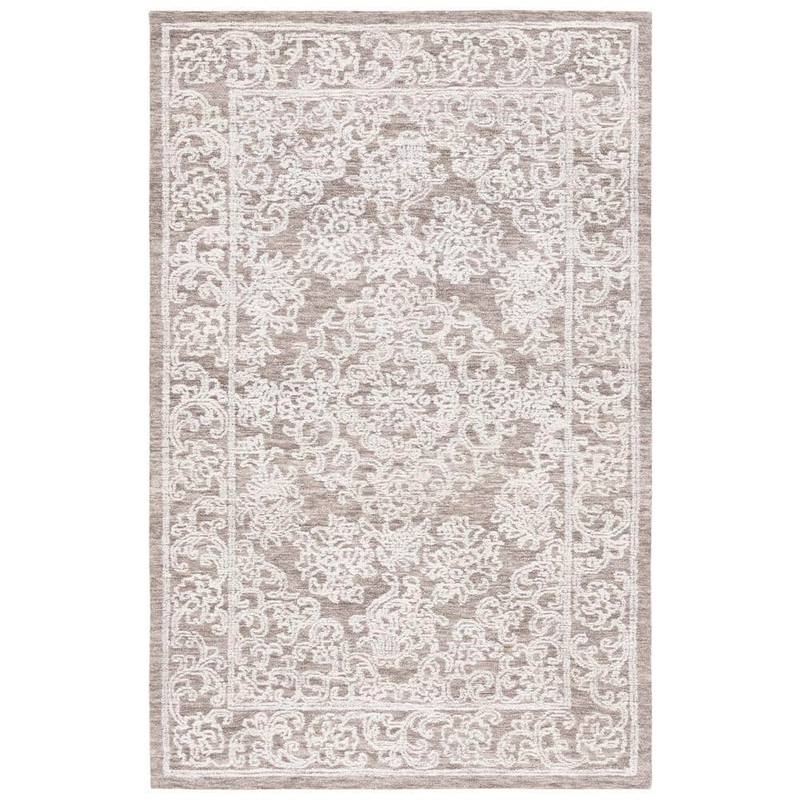 SAFAVIEH Ebony Ivory/Dark Gray 4 ft. x 6 ft. Traditional Area Rug EBN308H-4