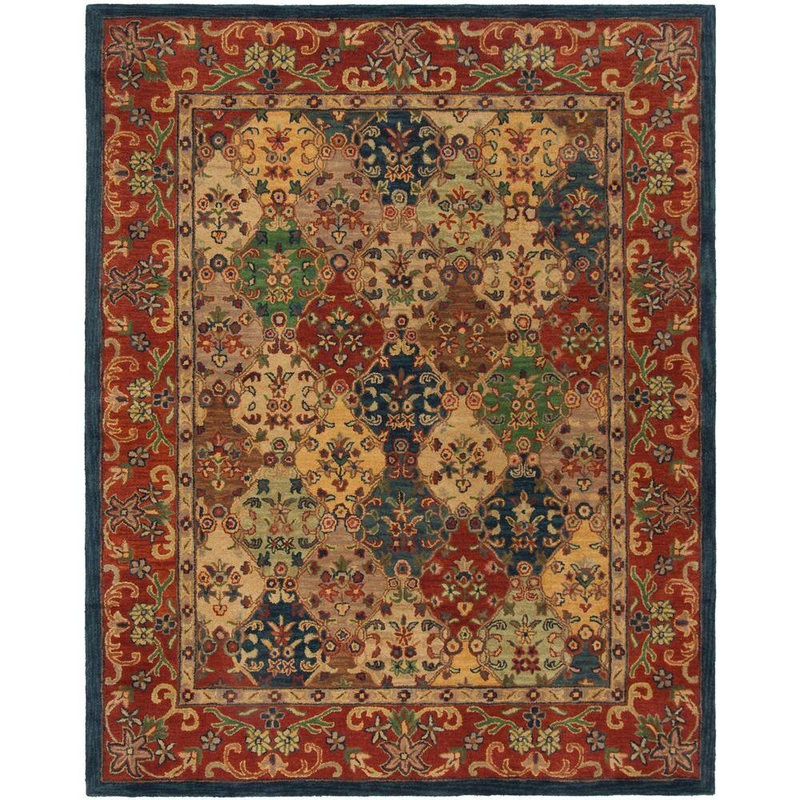 SAFAVIEH Heritage Beige/Burgundy 8 ft. x 10 ft. Border Area Rug HG911B-8