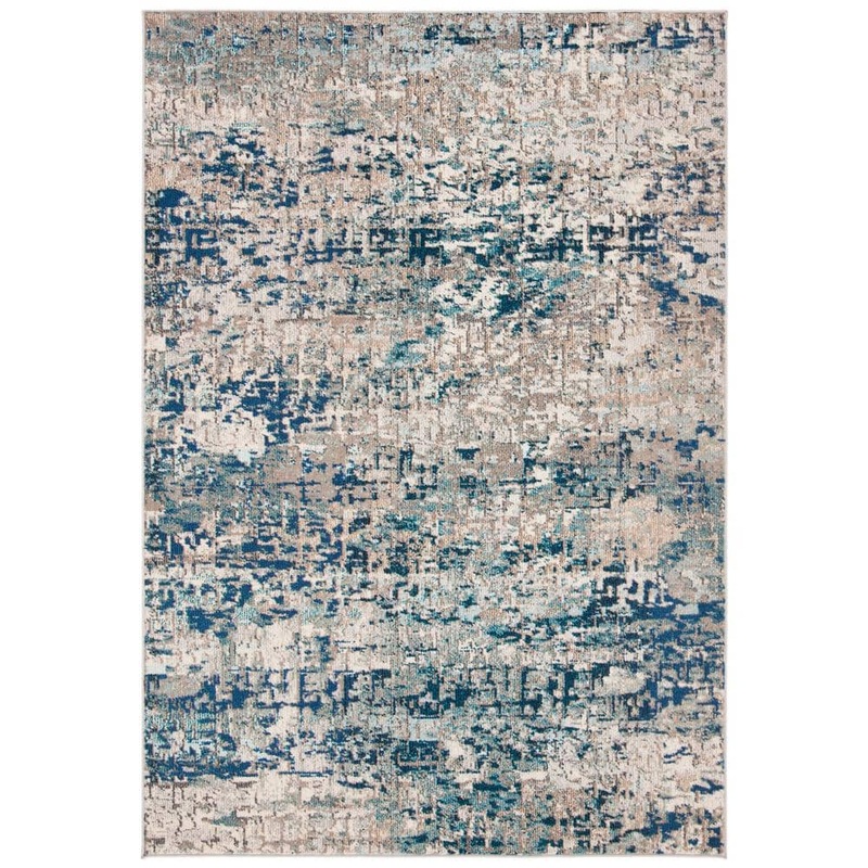 SAFAVIEH Madison Gray/Blue 4 ft. x 6 ft. Abstract Gradient Area Rug MAD460K-4