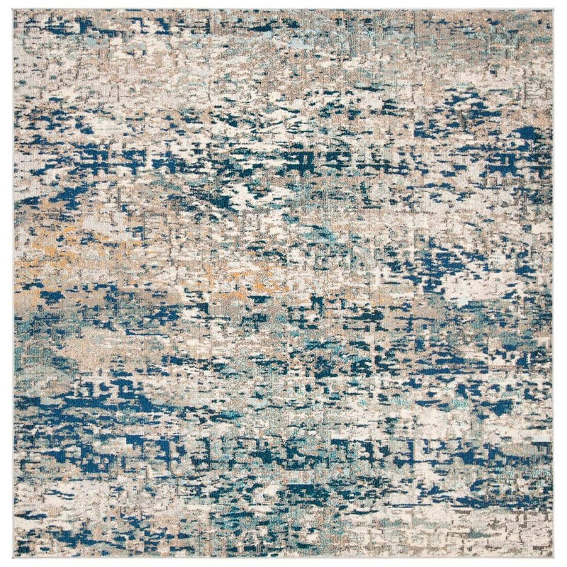 SAFAVIEH Madison Grey/Blue 12 ft. x 12 ft. Abstract Gradient Square Area Rug MAD460K-12SQ