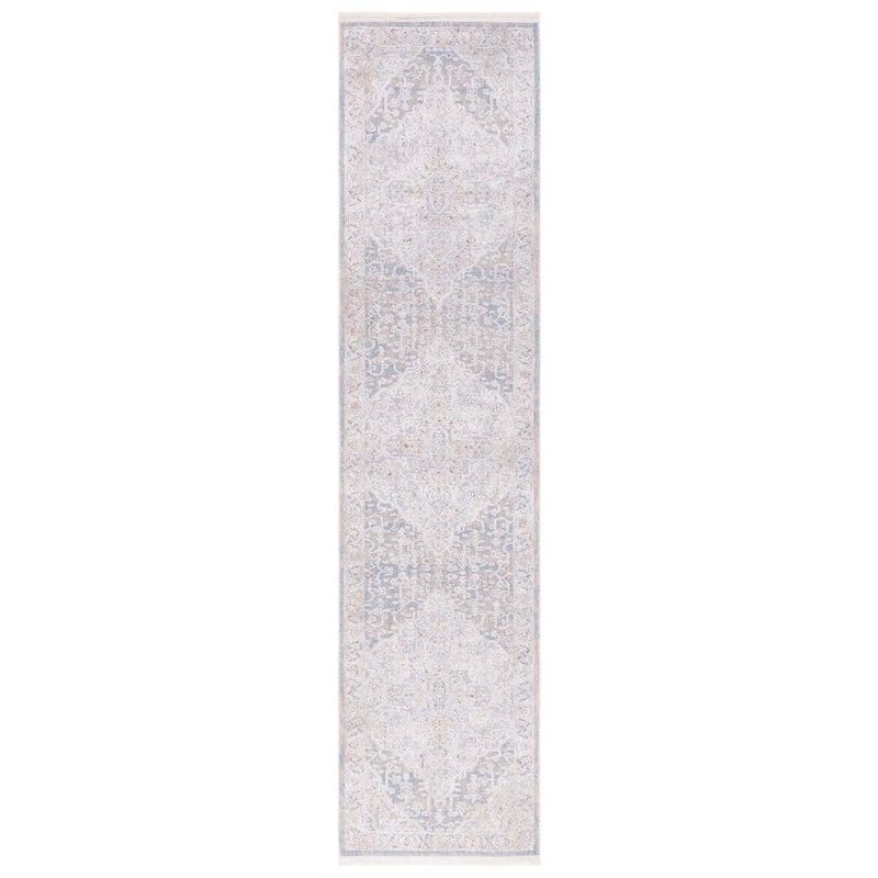 SAFAVIEH Marmara Beige/Blue Rust 2 ft. x 8 ft. Border Floral Runner Rug MRM320B-28