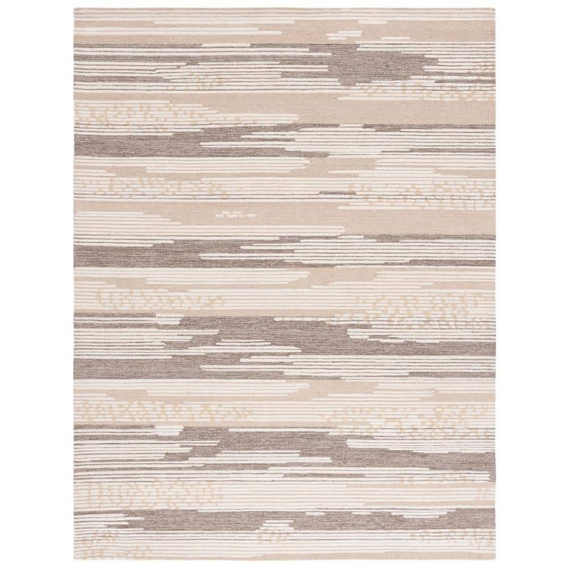 SAFAVIEH Martha Stewart Natural/Brown 8 ft. x 10 ft. Abstract Striped Area Rug MSR3380T-8