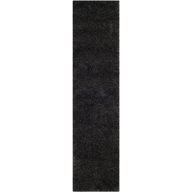 SAFAVIEH Milan Shag 2 ft. x 10 ft. Dark Gray Solid Runner Rug SG180-8484-210