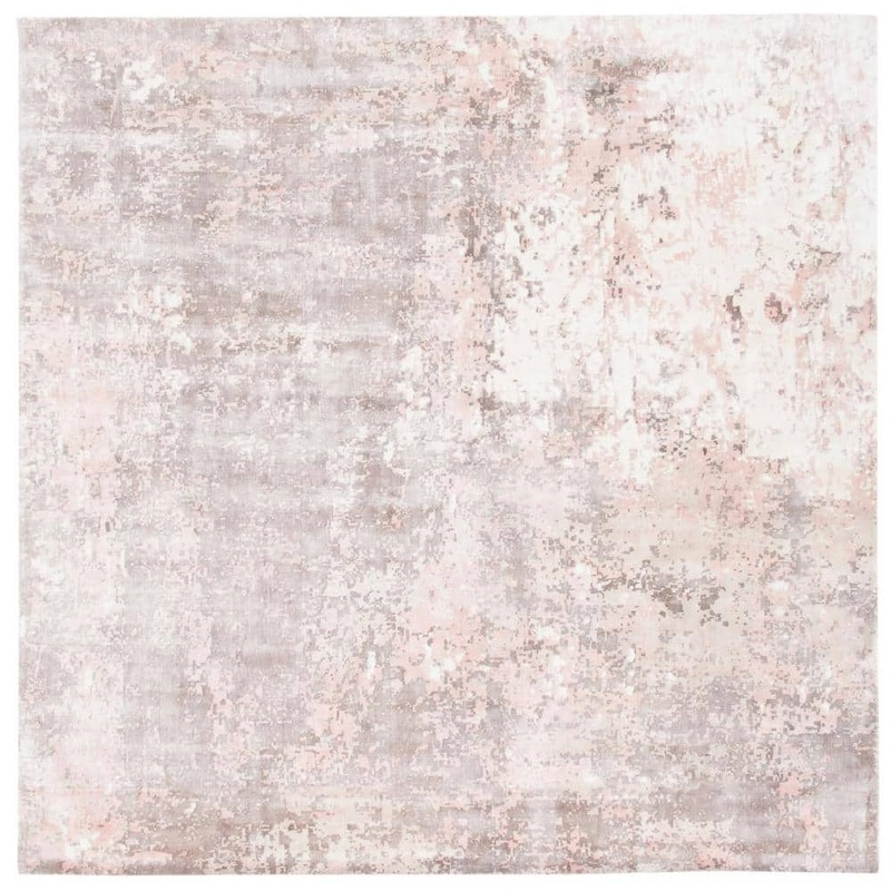 SAFAVIEH Mirage Pink 7 ft. x 7 ft. Abstract Distressed Square Area Rug MIR411C-7SQ