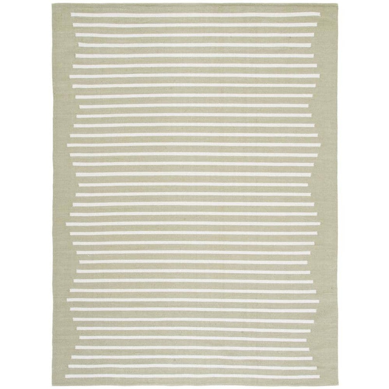 SAFAVIEH Montauk Light Green/Ivory 8 ft. x 10 ft. Chevron Lines Area Rug MTK313W-8