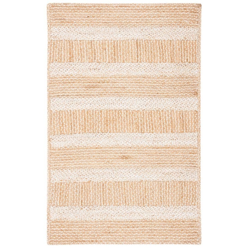 SAFAVIEH Natural Fiber Beige/Ivory 6 ft. x 9 ft. Woven Striped Area Rug NF887A-6