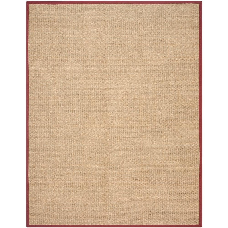 SAFAVIEH Natural Fiber Beige/Red 9 ft. x 12 ft. Border Area Rug NF114D-9