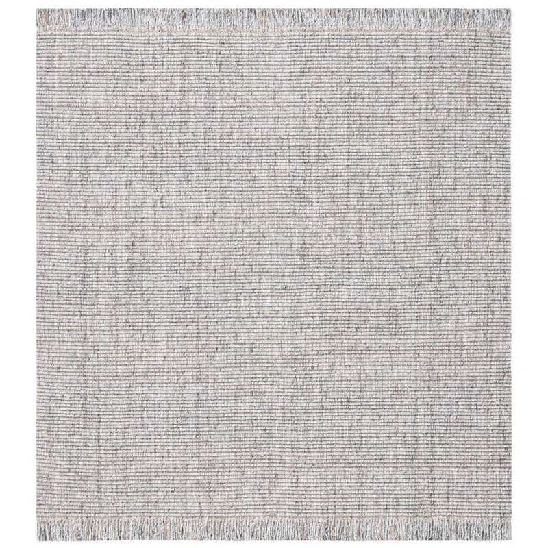 SAFAVIEH Natural Fiber Gray/Beige 4 ft. x 4 ft. Woven Thread Square Area Rug NF826F-4SQ