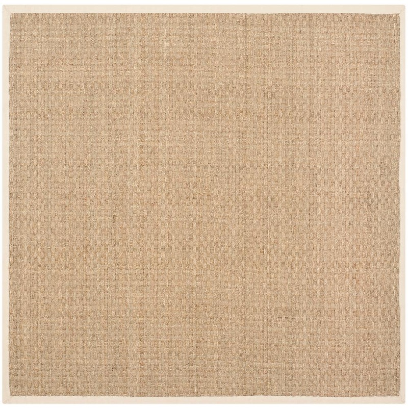 SAFAVIEH Natural Fiber Tan/Beige 9 ft. x 9 ft. Square Border Area Rug NF114A-9SQ