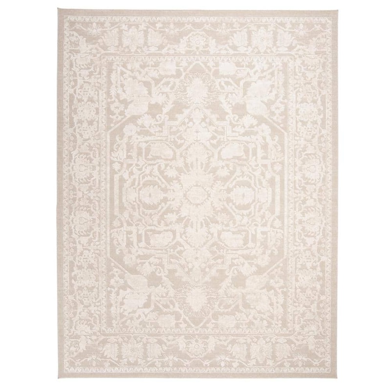 SAFAVIEH Reflection Cream/Ivory 8 ft. x 10 ft. Border Floral Area Rug RFT665D-8