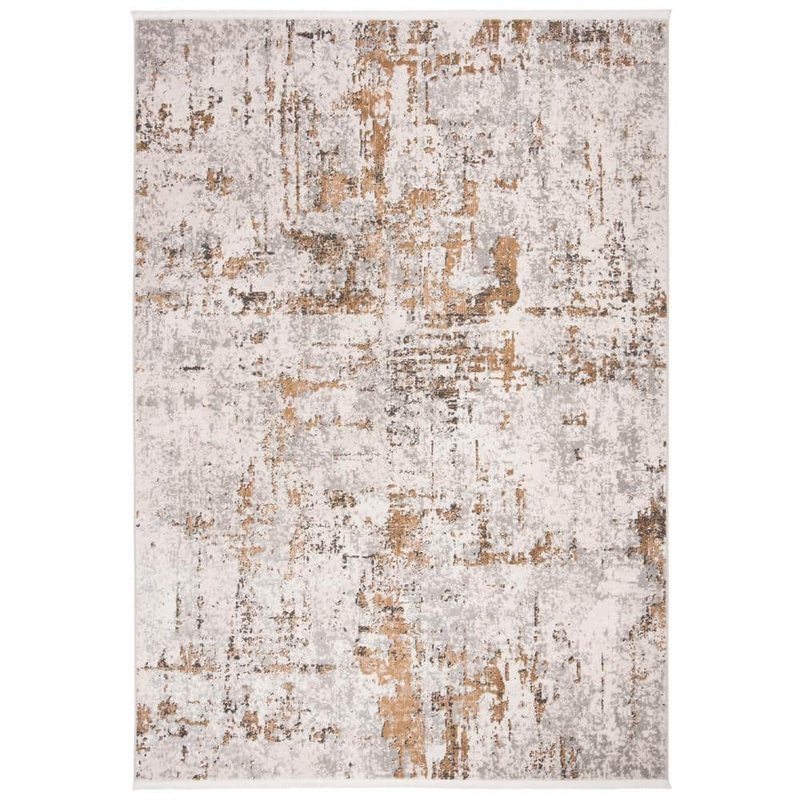SAFAVIEH Shivan Gray/Gold 4 ft. x 6 ft. Geometric Area Rug SHV723G-4