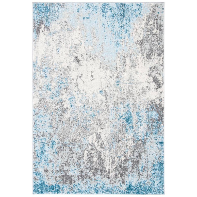 SAFAVIEH Tulum Gray/Blue 6 ft. x 9 ft. Rustic Abstract Area Rug TUL207F-6