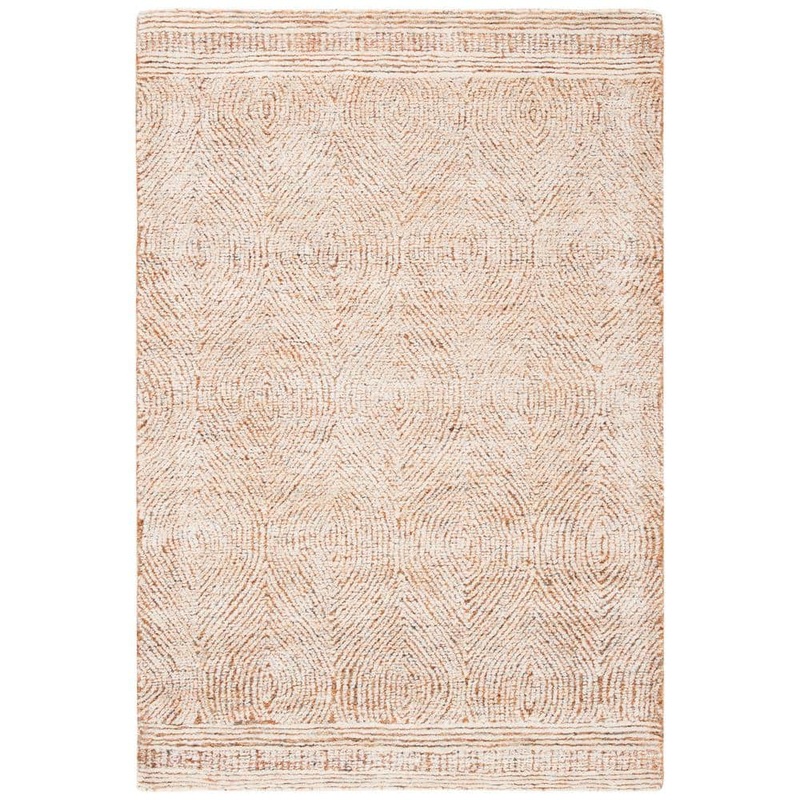 SAFAVIEH Abstract Ivory/Rust Doormat 3 ft. x 5 ft. Geometric Area Rug ABT340P-3