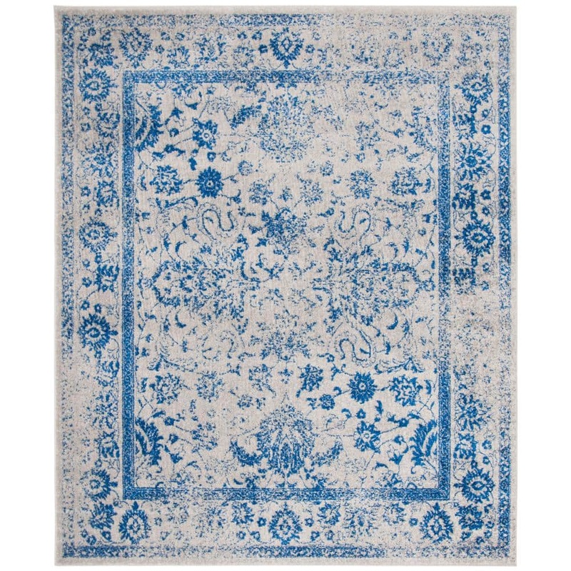 SAFAVIEH ADirondack Gray/Blue 12 ft. x 18 ft. Border Distressed Area Rug ADR109A-1218