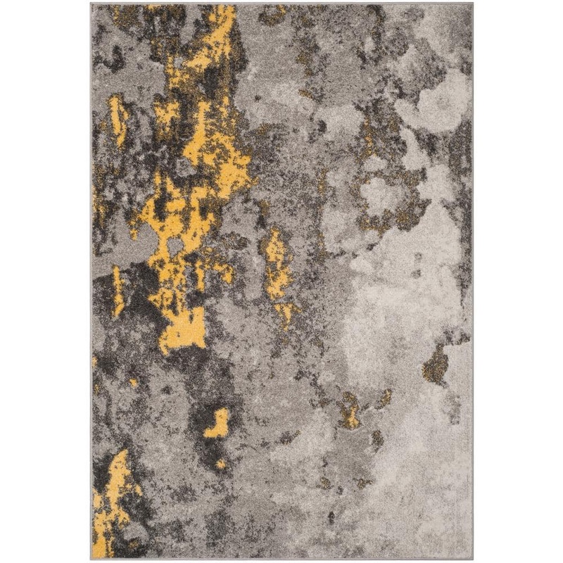SAFAVIEH Adirondack Gray/Yellow 8 ft. x 10 ft. Abstract Area Rug ADR134H-8