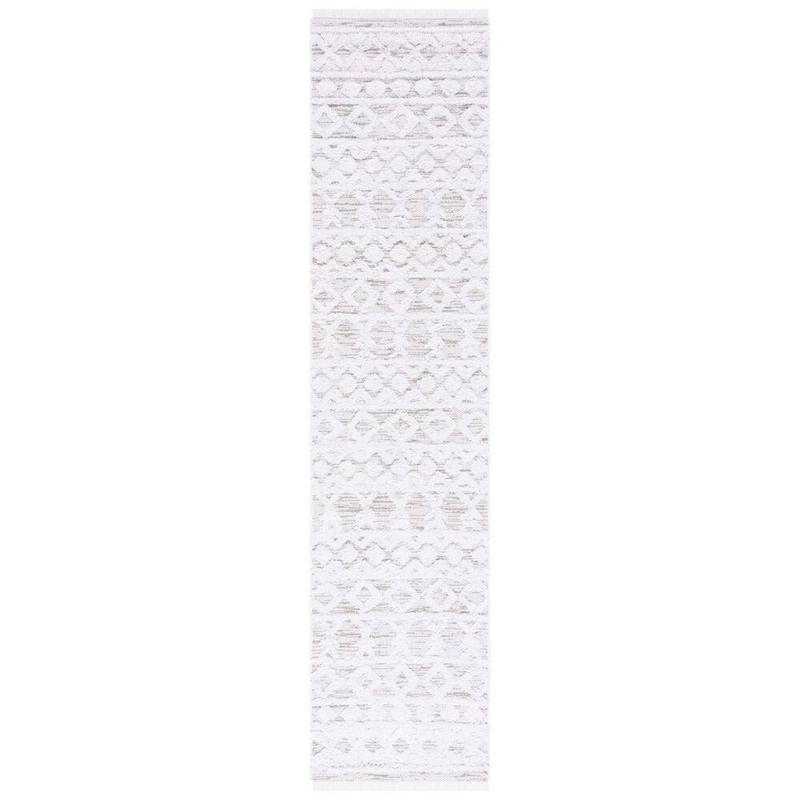 SAFAVIEH Augustine Ivory/Beige 2 ft. x 7 ft. Chevron Striped Runner Rug AGT758B-27