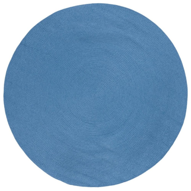 SAFAVIEH Braided Blue 5 ft. x 5 ft. Abstract Round Area Rug BRD403M-5R