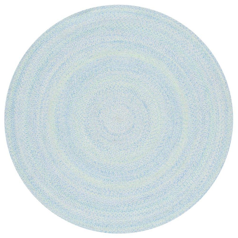SAFAVIEH Braided Green Blue 6 ft. x 6 ft. Abstract Round Area Rug BRD804K-6R