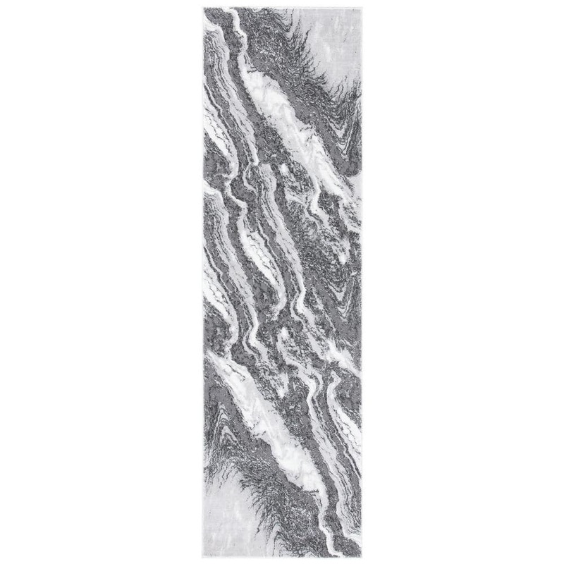 SAFAVIEH Craft Light Gray/Gray 2 ft. x 8 ft. Marbled Abstract Runner Rug CFT844F-28