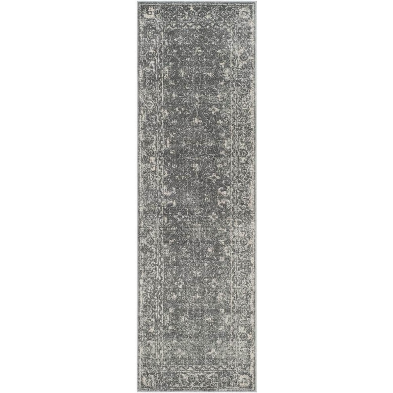 SAFAVIEH Evoke Gray/Ivory 2 ft. x 21 ft. Border Runner Rug EVK270S-221