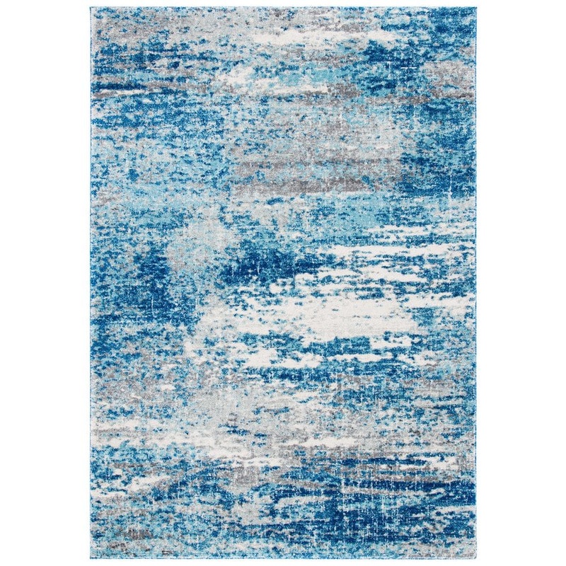 SAFAVIEH Evoke Light Blue/Gray 9 ft. x 12 ft. Solid Area Rug EVK272M-9