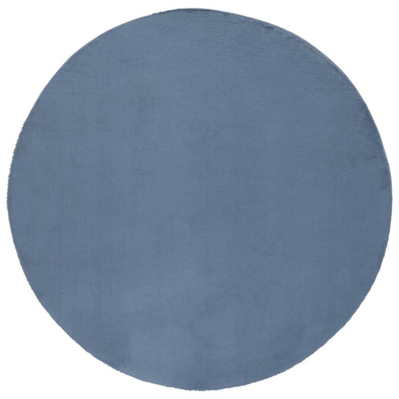 SAFAVIEH Faux Rabbit Fur Dark Gray 6 ft. x 6 ft. Machine Washable High Low Solid Color Round Area Rug FRF500H-6R