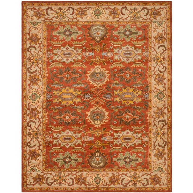 SAFAVIEH Heritage Rust/Beige 9 ft. x 12 ft. Border Area Rug HG734D-912