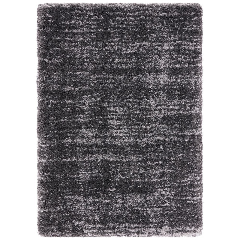SAFAVIEH Iceland Shag Dark Grey/Ivory 9 ft. x 12 ft. Solid Color Gradient Area Rug ISG511H-9
