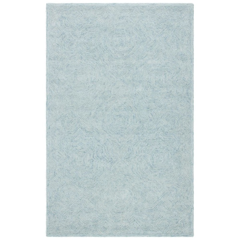 SAFAVIEH Ikat Aqua Doormat 3 ft. x 5 ft. Striped Border Area Rug IKT506J-3