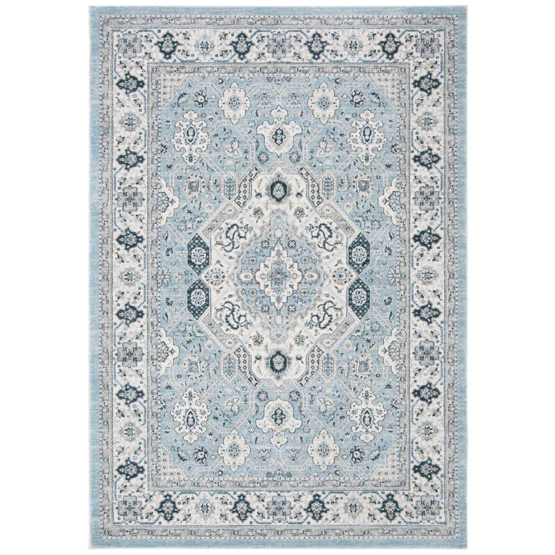 SAFAVIEH Isabella Blue/Cream 9 ft. x 12 ft. Geometric Area Rug ISA916M-9