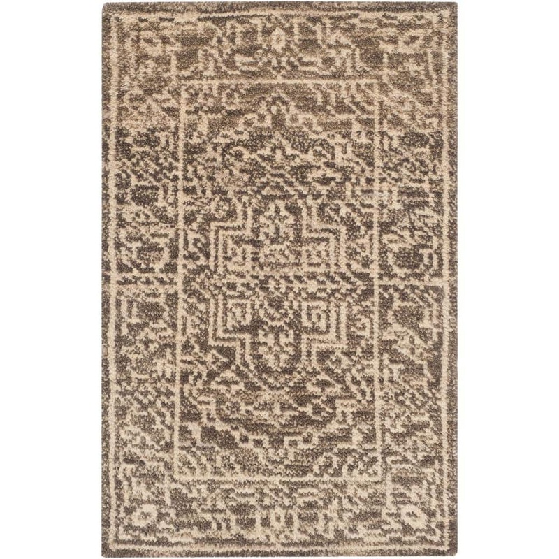 SAFAVIEH Kenya Brown/Beige Doormat 2 ft. x 3 ft. Geometric Area Rug KNY682A-2