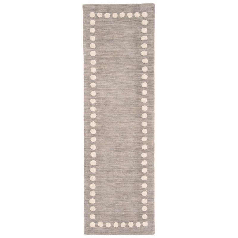 SAFAVIEH Kids Gray 3 ft. x 8 ft. Polka Dot Runner Rug SFK802F-28
