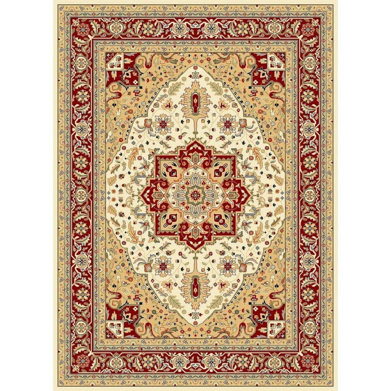 SAFAVIEH Lyndhurst Ivory/Red 8 ft. x 10 ft. Border Area Rug LNH330A-810
