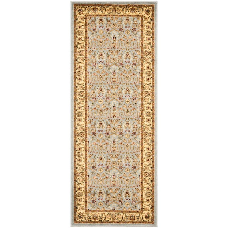 SAFAVIEH Lyndhurst Light Blue/Ivory 2 ft. x 11 ft. Border Runner Rug LNH312B-211