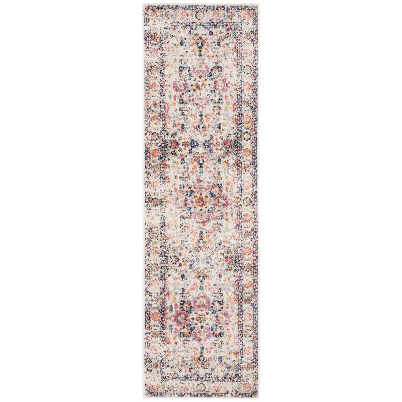 SAFAVIEH Madison Fuchsia/Ivory 2 ft. x 14 ft. Geometric Runner Rug MAD603R-214