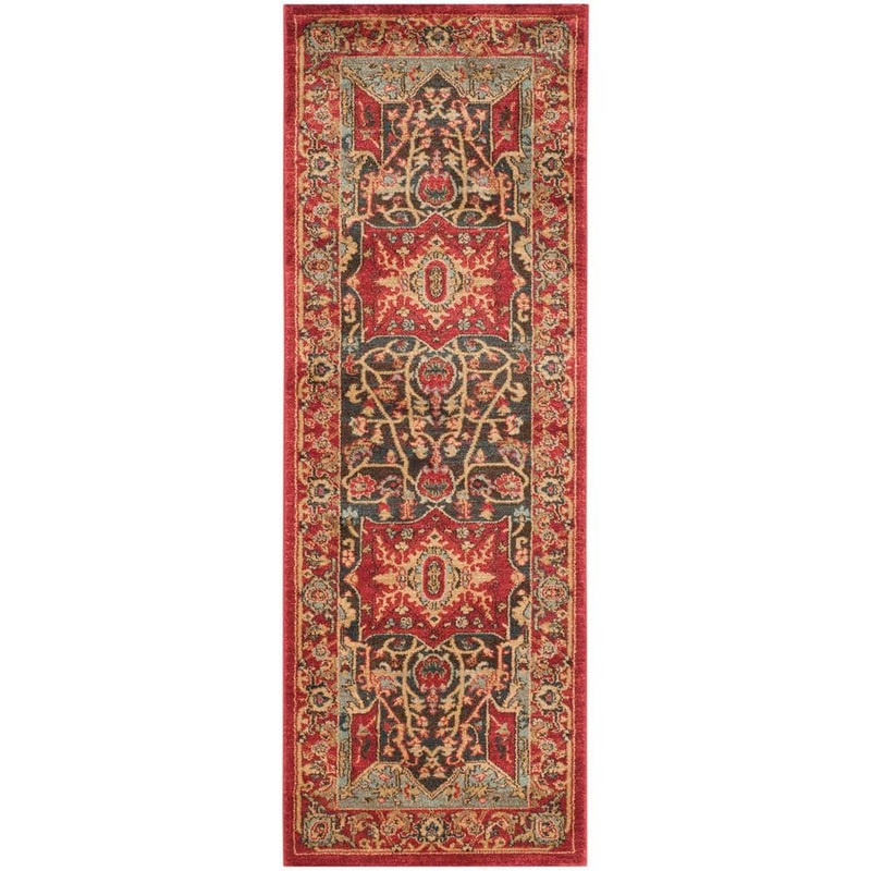 SAFAVIEH Mahal Red 2 ft. x 22 ft. Border Runner Rug MAH625D-222