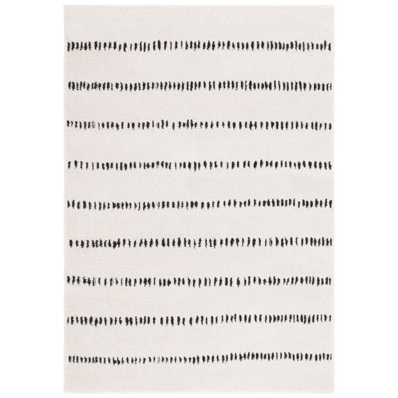 SAFAVIEH Melody Ivory/Black 5 ft. x 8 ft. Minimalist Striped Area Rug MEL114A-5