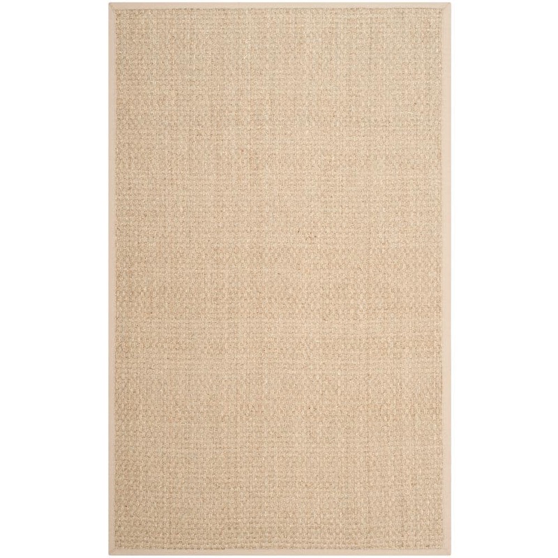 SAFAVIEH Natural Fiber Tan/Beige 4 ft. x 6 ft. Border Area Rug NF114A-4
