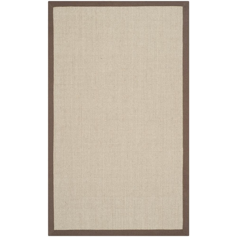 SAFAVIEH Natural Fiber Taupe/Light Brown Doormat 3 ft. x 5 ft. Border Area Rug NF441F-3