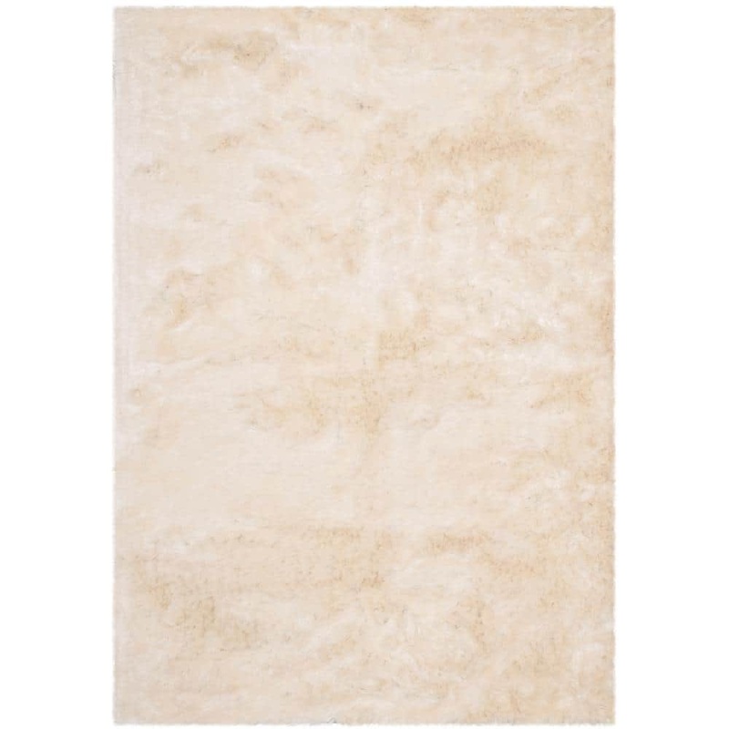 SAFAVIEH Paris Shag Ivory Doormat 3 ft. x 5 ft. Solid Area Rug SG511-1212-3